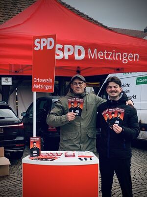 Infostand in Metzingen zur Landtagswahl Baden Württemberg 2026